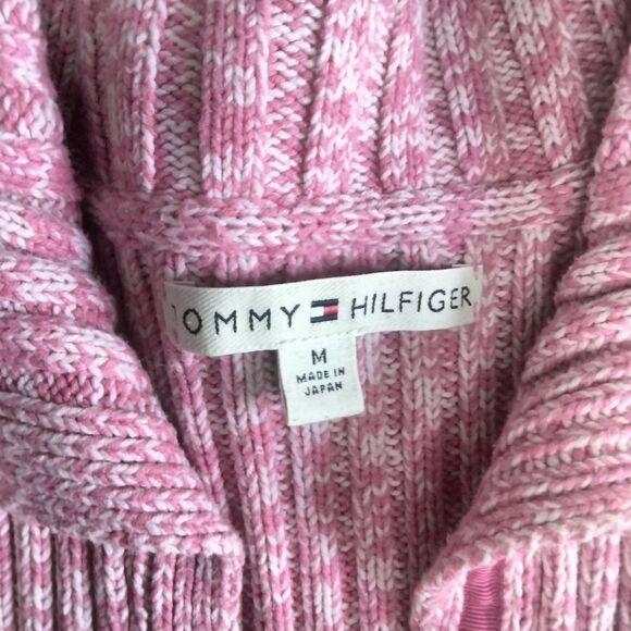 Tommy Hilfiger Pink Ribbed Cable Knit Women's Sweater - Picture 3 of 8